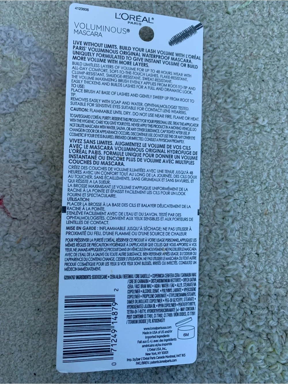 L’Oréal voluminous original black mascara